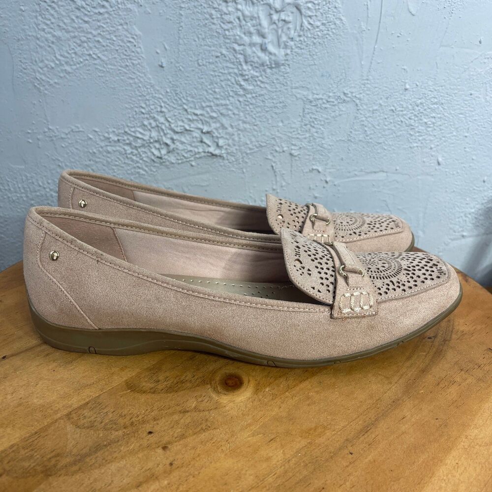 Karen Scott Flats Women 9 Beige Slip On Preppy Classic Comfort Office Work Money